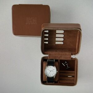 Mark & Graham Leather Watch & Accessory Travel Case *NWOT